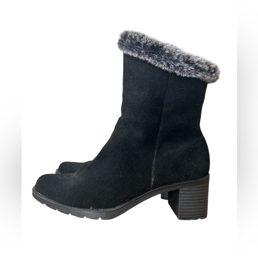 Sporto Like New Black Leather Upper with Faux Fur Lining size 6